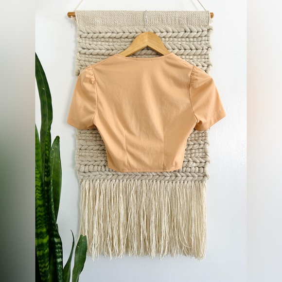 VINTAGE 70s Cropped Tie Top - Picture 2 of 6